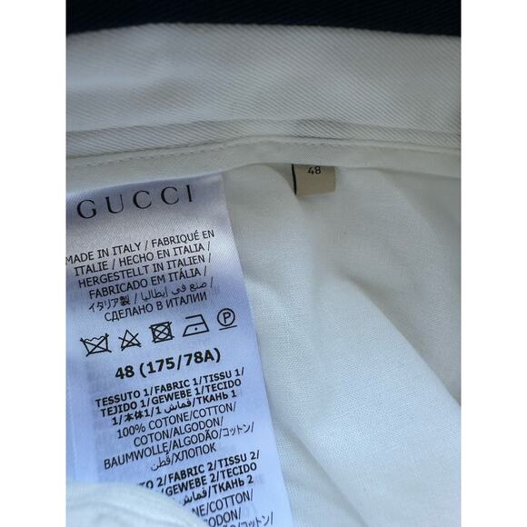 Gucci Double G Embroidery Men’s Short Pants White 32 US/48 Eu 746847 NWT $1250 - Picture 13 of 14